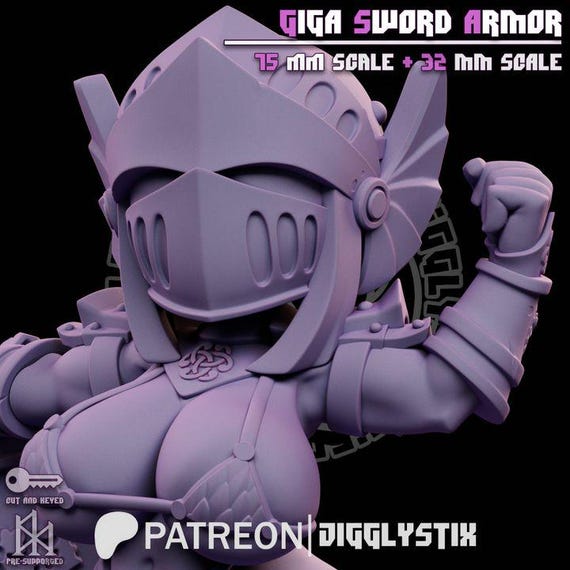 Giga Sword Armor 32mm scale or 75mm scale by Jigglystix SFW NSFW