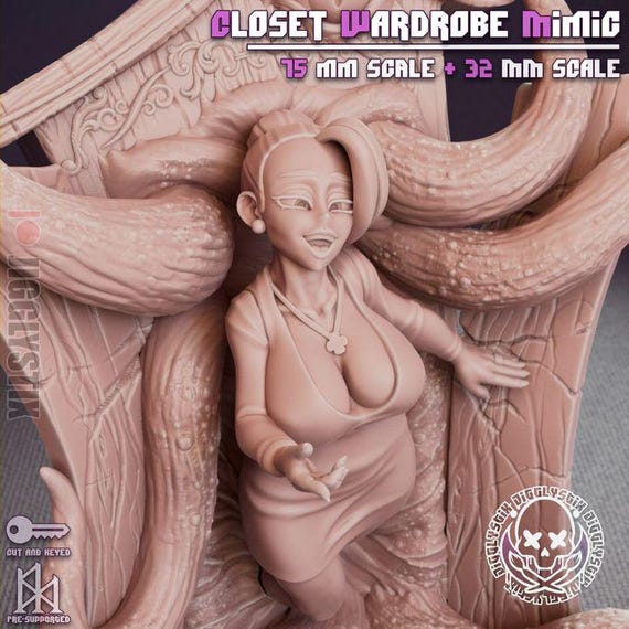 Closet Wardrobe Mimic 32mm scale or 75mm scale by Jigglystix SFW NSFW Futa Furniture