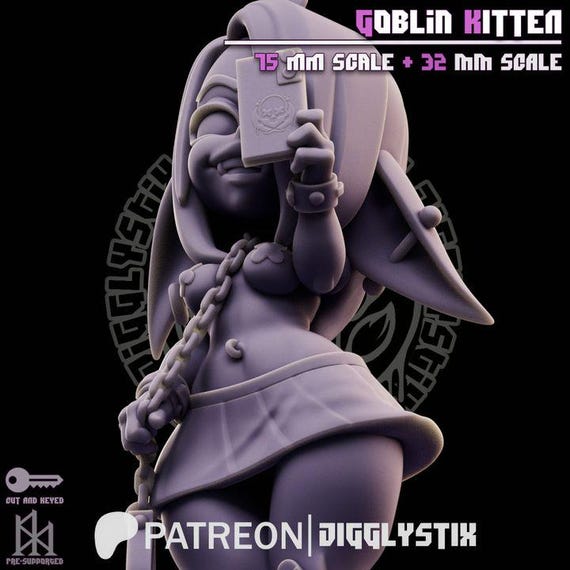 Goblin Kitten Little 28mm/32mm scale or 75mm scale by Jigglystix