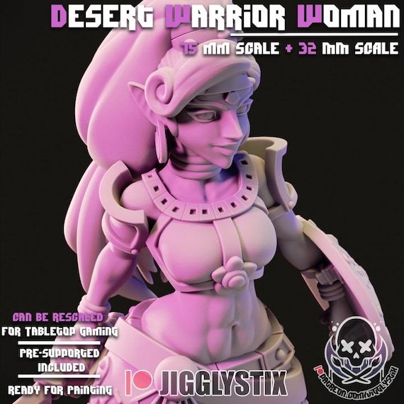 Desert Warrior Woman 32mm scale or 75mm scale by Jigglystix