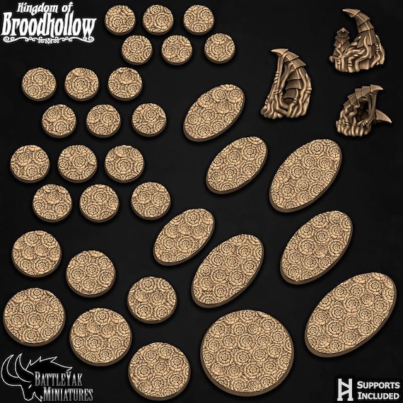 Fossilstone Base Set and Terrain Markers 32mm scale by Battle Yak Miniatures