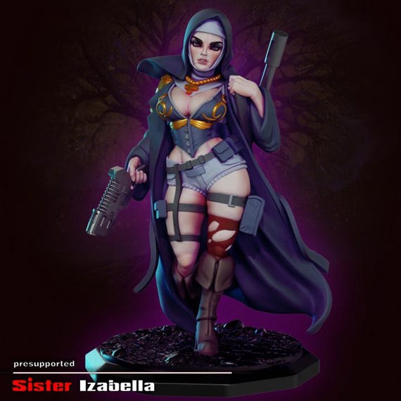 Sister Izabella 32mm scale or 75mm scale by Gaz Minis SFW NSFW