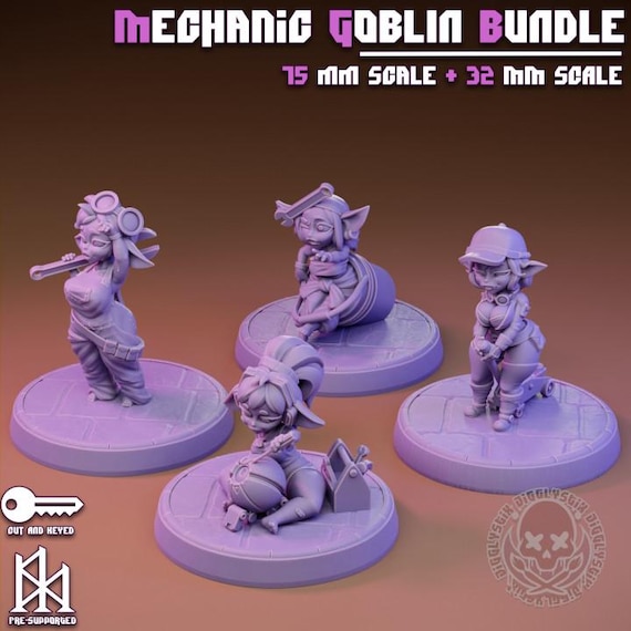 Mechanic Goblin Bundle 32mm scale or 75mm scale by Jigglystix SFW NSFW