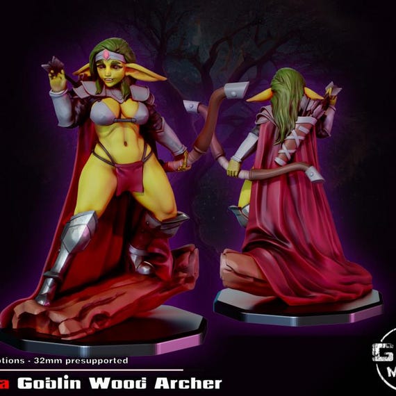 Flora Goblin Archer 32mm scale or 75mm scale by Gaz Minis SFW NSFW