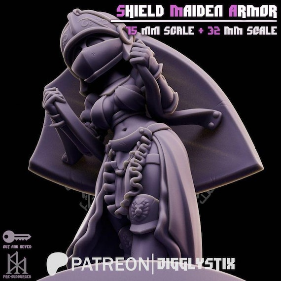 Shield Maiden Armor 32mm scale or 75mm scale by Jigglystix SFW NSFW