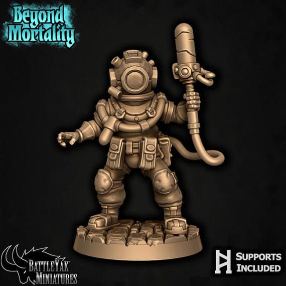 The Necronaut 32mm scale by Battle Yak Miniatures Beyond Mortality Hero