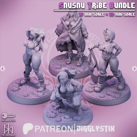 Snusnu Tribe Bundle 32mm scale or 75mm scale by Jigglystix SFW NSFW