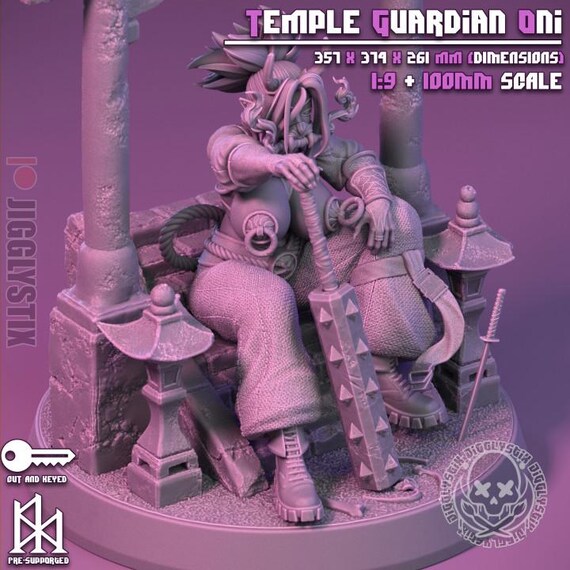 Temple Guardian Oni 1:9 scale or 100mm scale by Jigglystix SFW NSFW Futa