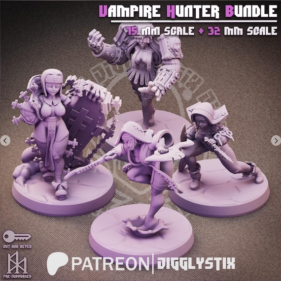 Vampire Hunter Bundle 32mm scale or 75mm scale by Jigglystix SFW NSFW