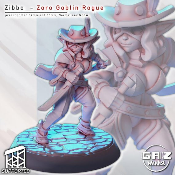 Zibbo - Zoro Goblin Rogue 32mm scale or 55mm scale by Gaz Minis SFW NSFW