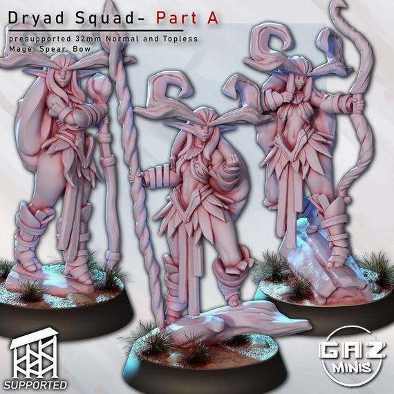 Dryad squad Part A 32mm scale by Gaz Minis SFW NSFW