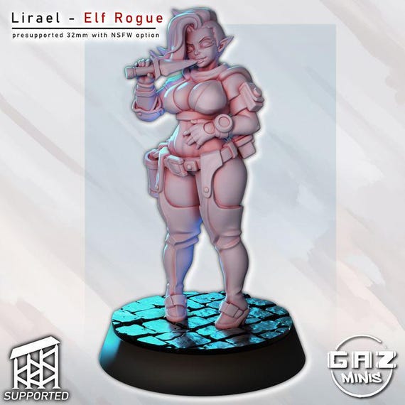 Lirael Elf Rogue 32mm scale or 55mm scale by Gaz Minis SFW NSFW