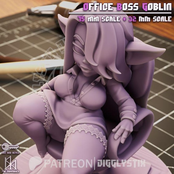 Office Boss Goblin 28mm/32mm scale or 75mm scale by Jigglystix SFW NSFW