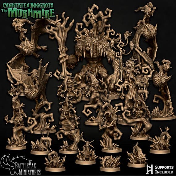Cankerfen Boggrots: The Murkmire battlepack 32mm scale by Battle Yak Miniatures