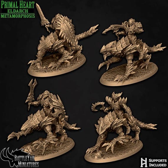 Carnozoan Rider Brood 32mm scale by Battle Yak Miniatures Primal Heart Eldarch