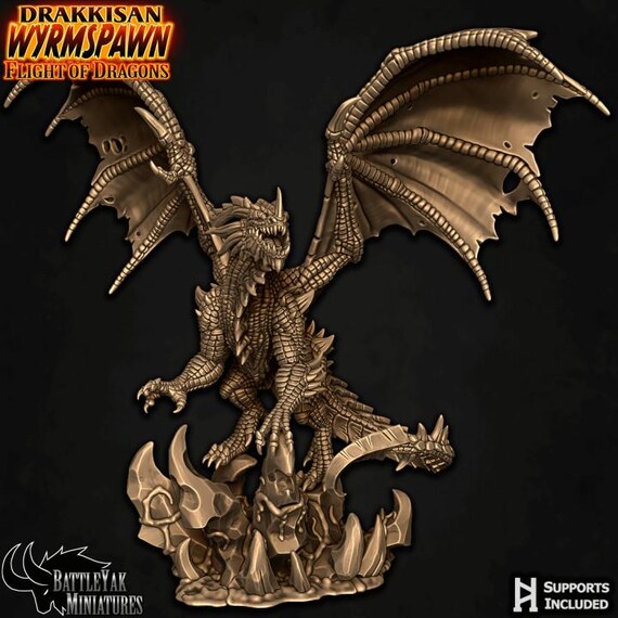 Incarnate of Drakkisan 32mm scale by Battle Yak Miniatures Drakkisan Wyrmspawn: Flight of Dragons
