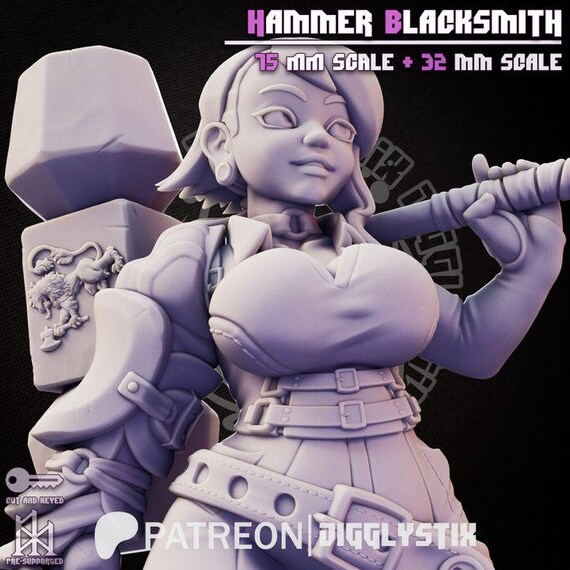 Hammer Blacksmith 32mm scale or 75mm scale by Jigglystix NSFW