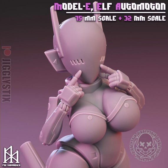 Model-E, the Elf Automoton 32mm scale or 75mm scale by Jigglystix NSFW