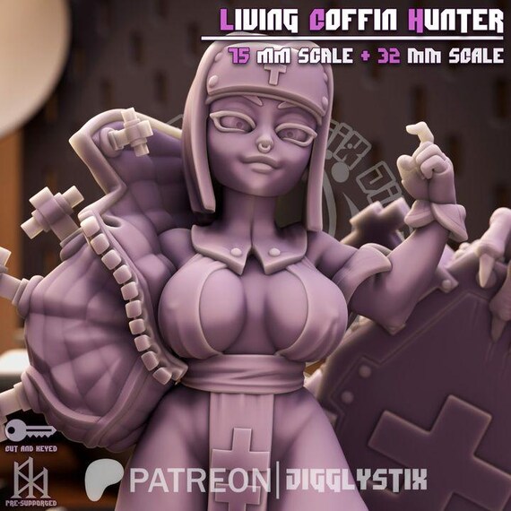 Living Coffin Hunter 32mm scale or 75mm scale by Jigglystix SFW NSFW