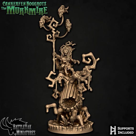 Wyrdquag Gloomwitch 32mm scale by Battle Yak Miniatures Cankerfen Boggrots: The Murkmire