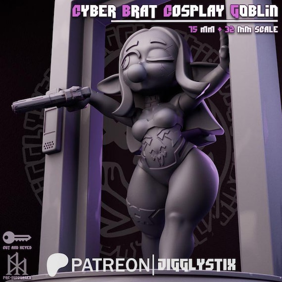 Cyber Brat Cosplay Goblin 32mm scale or 75mm scale by Jigglystix SFW/NSFW