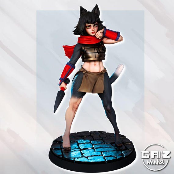 Izu Cat Girl 32mm scale or 75mm scale by Gaz Minis SFW