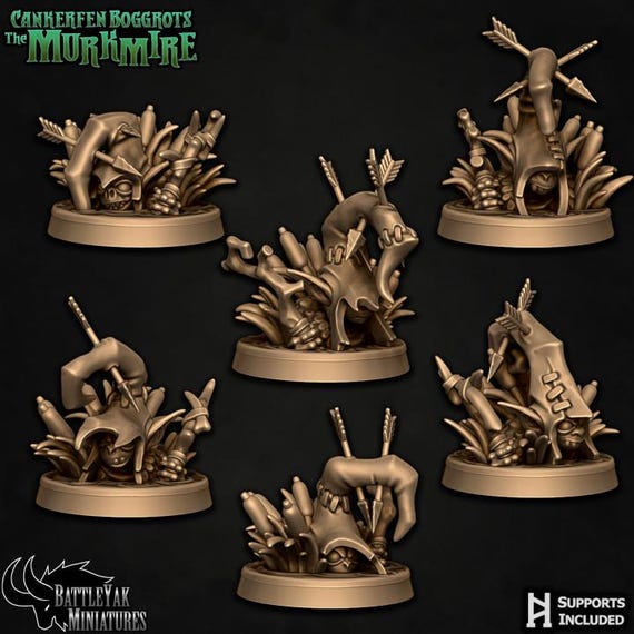 Sunken Lurkshots Pack 32mm scale by Battle Yak Miniatures Cankerfen Boggrots: The Murkmire