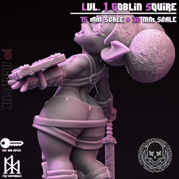 Lvl 1 Goblin Squire 32mm scale or 75mm scale by Jigglystix SFW NSFW