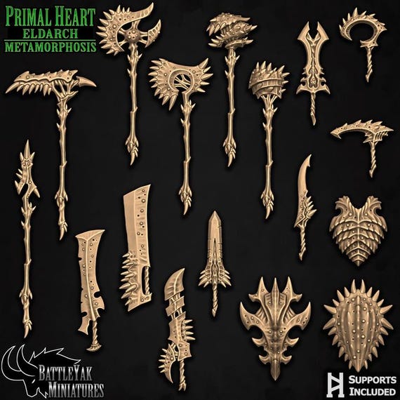 Primal Heart Metamorphosis Arsenal 32mm scale by Battle Yak Miniatures Primal Heart Eldarch