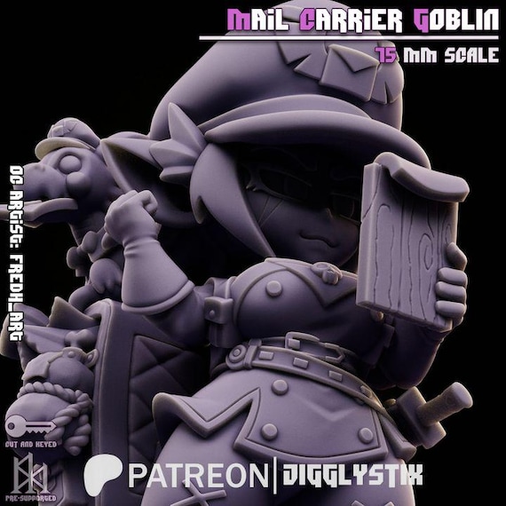 Mail Carrier Goblin 75mm scale Jigglystix