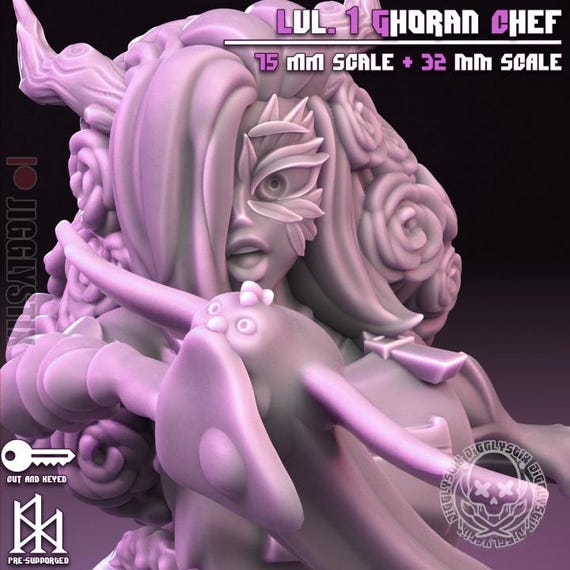 Lvl 1 Ghoran Chef 32mm scale or 75mm scale by Jigglystix SFW NSFW