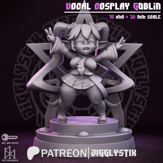Vocal Cosplay Goblin 32mm scale or 75mm scale by Jigglystix SFW/NSFW