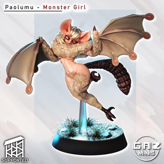 Paolumu - Monster Girl 32mm scale or 75mm scale by Gaz Minis SFW NSFW