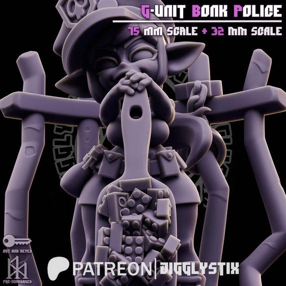 G-Unit Bonk Police 32mm scale or 75mm scale by Jigglystix SFW NSFW