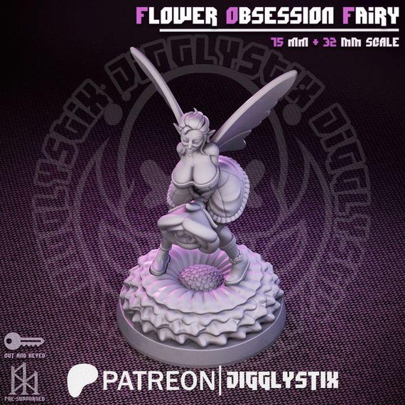 Flower Fairy 32mm scale or 75mm scale by Jigglystix SFW NSFW