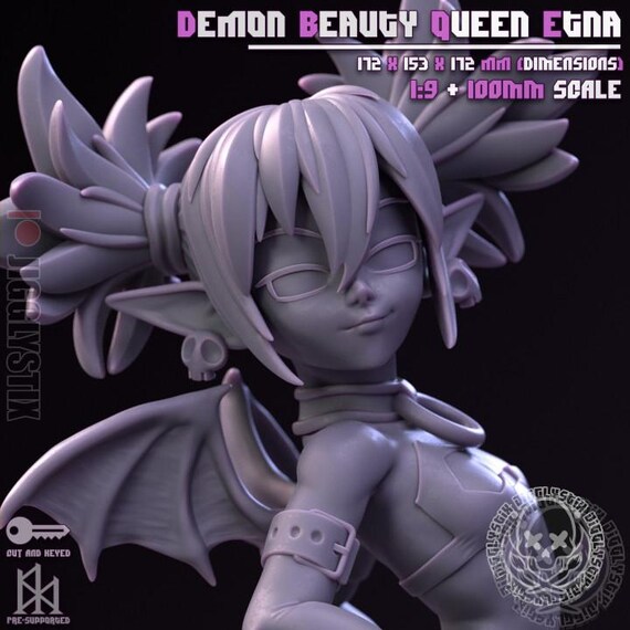 Demon Beauty Queen Etna 1:9 scale or 100mm scale by Jigglystix SFW NSFW Futa