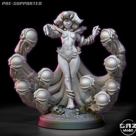 Female Humanoid Beholder 32mm scale or 75mm scale by Gaz Minis SFW NSFW