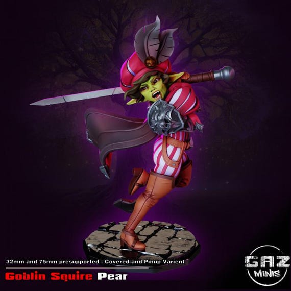 Goblin Squire Pear 32mm scale or 75mm scale by Gaz Minis SFW NSFW
