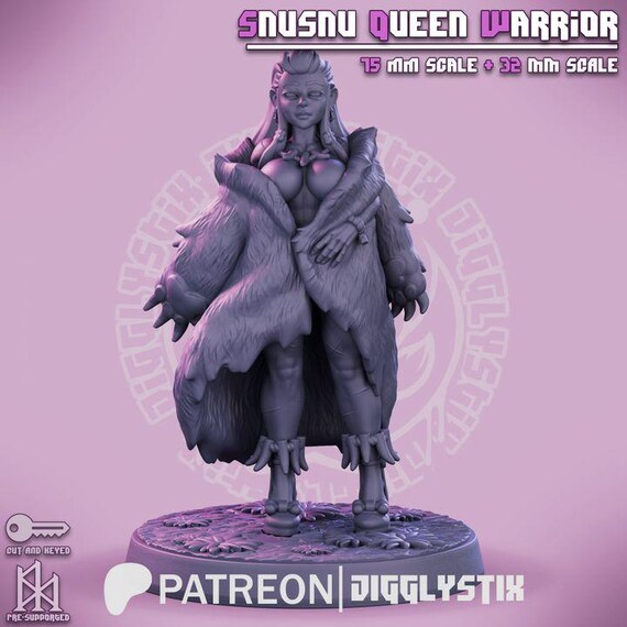 SnuSnu Queen Warrior 32mm scale or 75mm scale by Jigglystix SFW NSFW