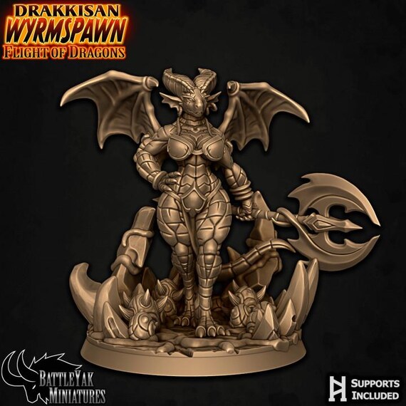 Wyrmidon Broodguard 32mm scale by Battle Yak Miniatures Drakkisan Wyrmspawn: Flight of Dragons NSFW/SFW