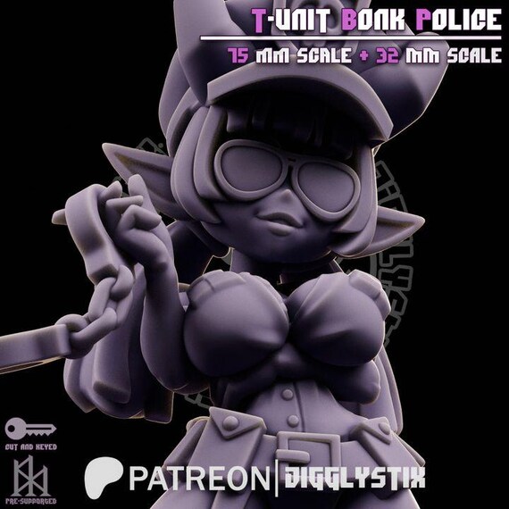 T-Unit Bonk Police 32mm scale or 75mm scale by Jigglystix SFW NSFW