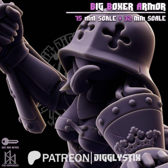 Big Boxer Armor 32mm scale or 75mm scale by Jigglystix SFW NSFW