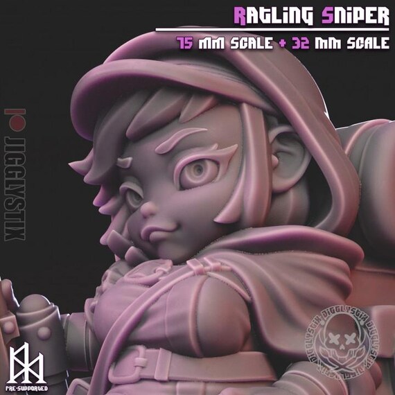 Ratling Sniper 28mm/32mm scale or 75mm scale by Jigglystix SFW NSFW