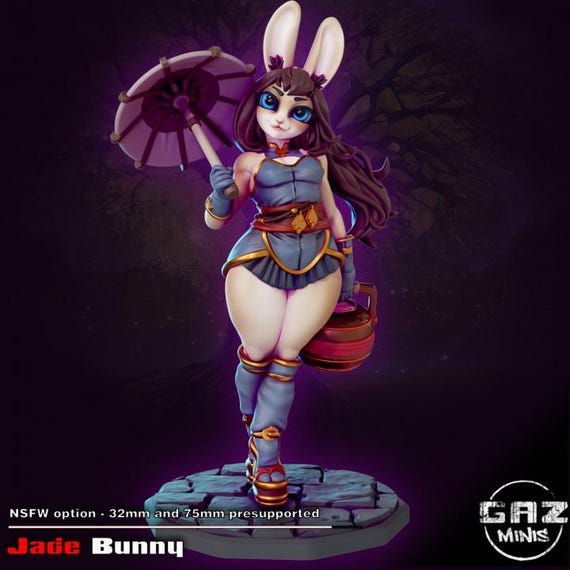 Jade Bunny 32mm scale or 75mm scale by Gaz Minis SFW NSFW