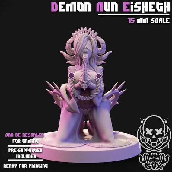 Demon Nun Eisheth 75mm scale by Jigglystix NSFW