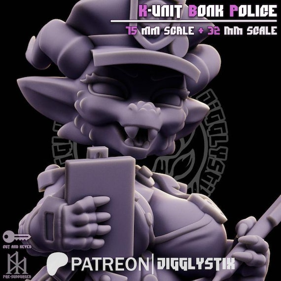 K-Unit Bonk Police 32mm scale or 75mm scale by Jigglystix SFW NSFW