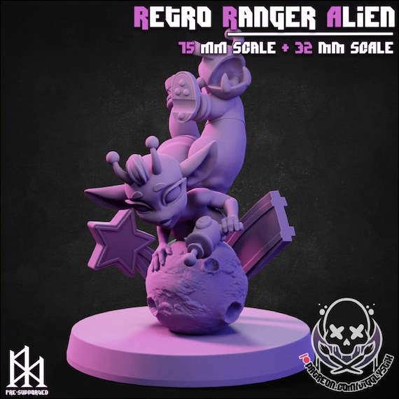 Retro Alien Ranger 32mm scale or 75mm scale by Jigglystix SFW NSFW