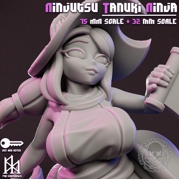 Ninjutsu Tanuki Ninja 32mm scale or 75mm scale by Jigglystix SFW NSFW