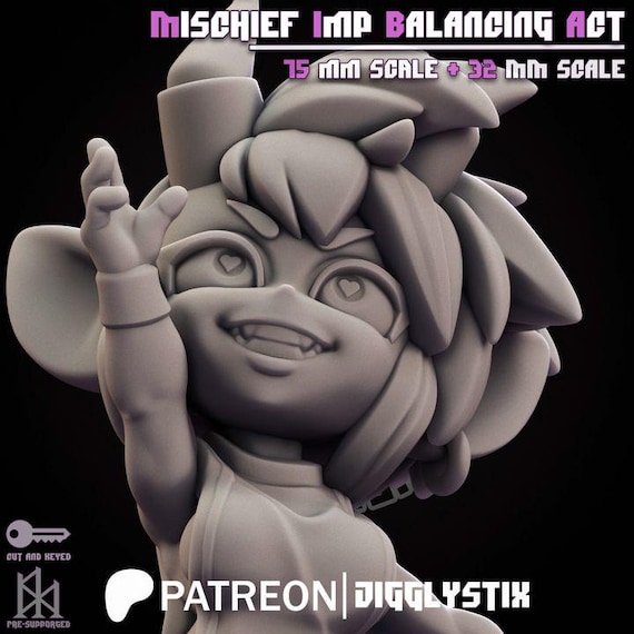 Mischief Imp Balancing Act 32mm scale or 75mm scale by Jigglystix SFW NSFW