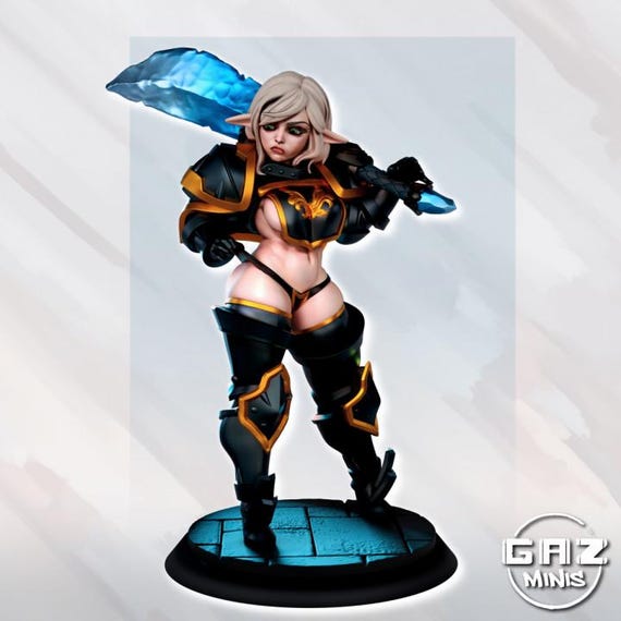 Elf in High Level Gear 32mm scale or 75mm scale by Gaz Minis SFW NSFW